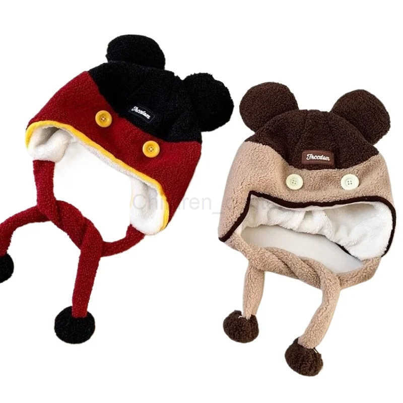 Disney Mickey Creative Cartoon Pullover Ear Protection Hat Couple Autumn and Winter Outdoor ColdResistant Warm Leifeng Hat H250926