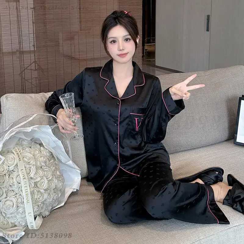 Leopard Pajamas Set Womens Sleepwear Spring Autumn Nightwear Print Lounge Wear Long Sleeve Trousers 2PCS Pyjamas Suit Home Wear Z250925