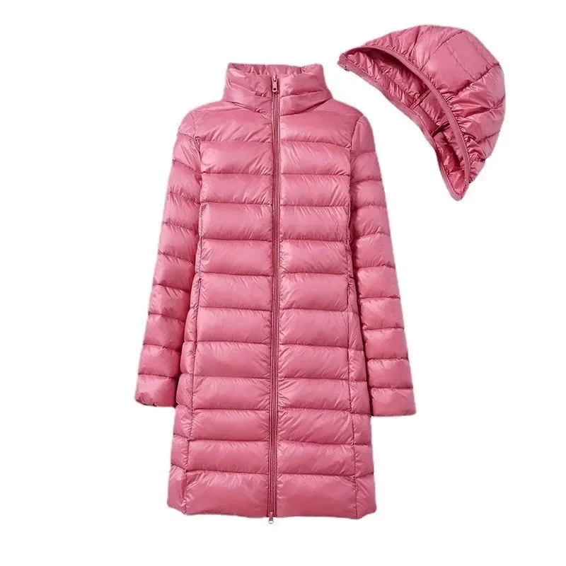 Women Skirt Down Jacket Fashion Hooded Hat Detachable Long Ultra Lightweight Packable Down Jacket Plus Size 5XL Puffer Jackets 250917