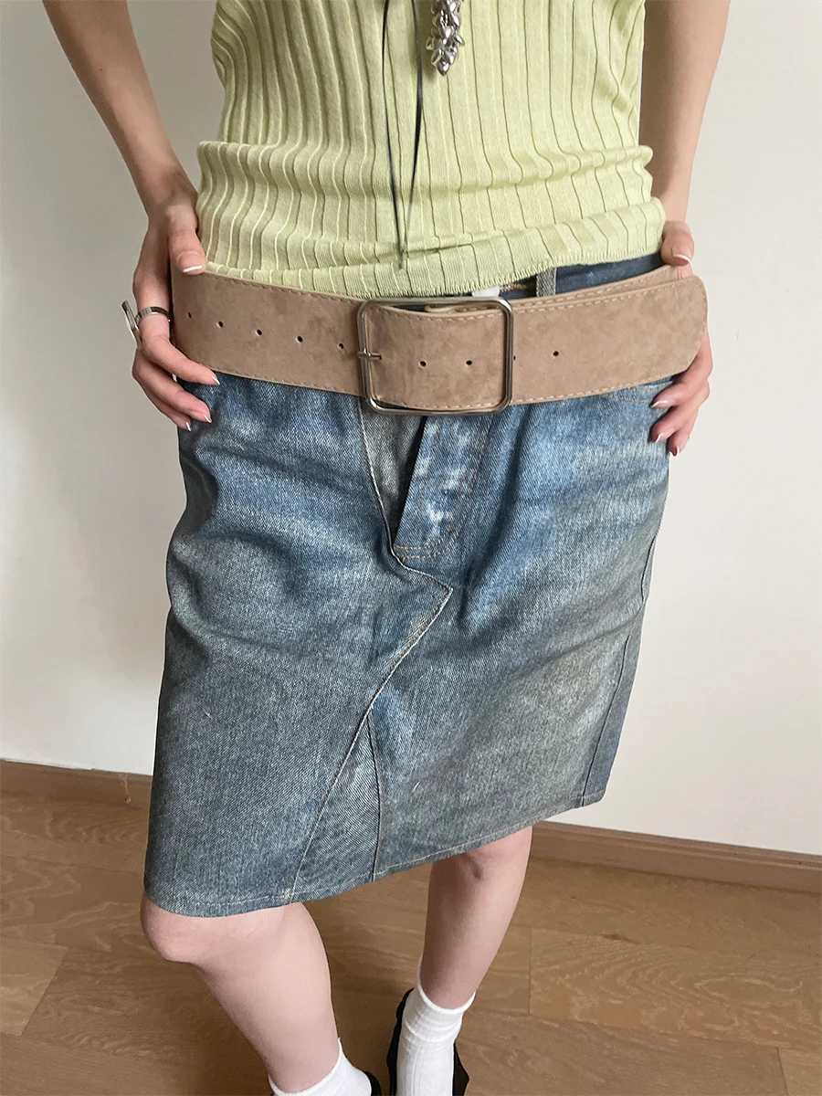 Vintage Marbled Brown Wide Belt For Women Waist Belt With Decorative Design For Skirts And Shirts Exclusive Minimalist Style L250926