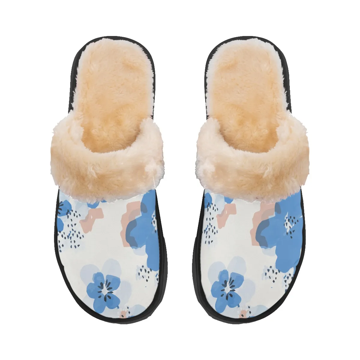 DHgatepod Men's Plush Slippers - Cozy Non-Slip Indoor House Shoes for Fall & Winter