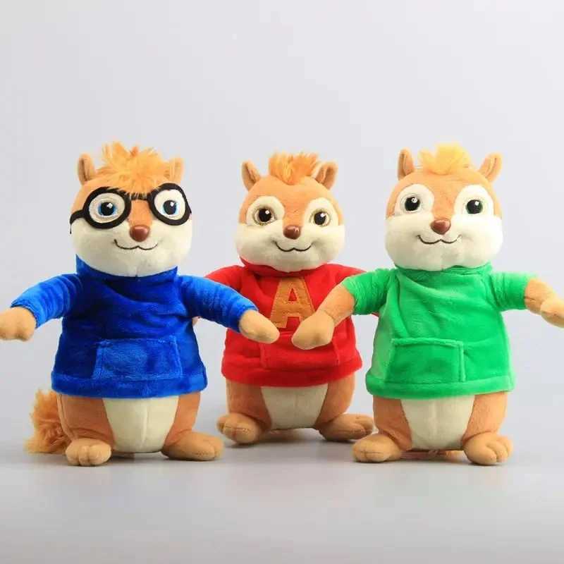 New 3pcs 22cm Alvin and the Chipmunks Halloween Plush Toys Kawaii Fluffy Chipmunks Stuffed Animals Birthday Christmas Gift Y250925