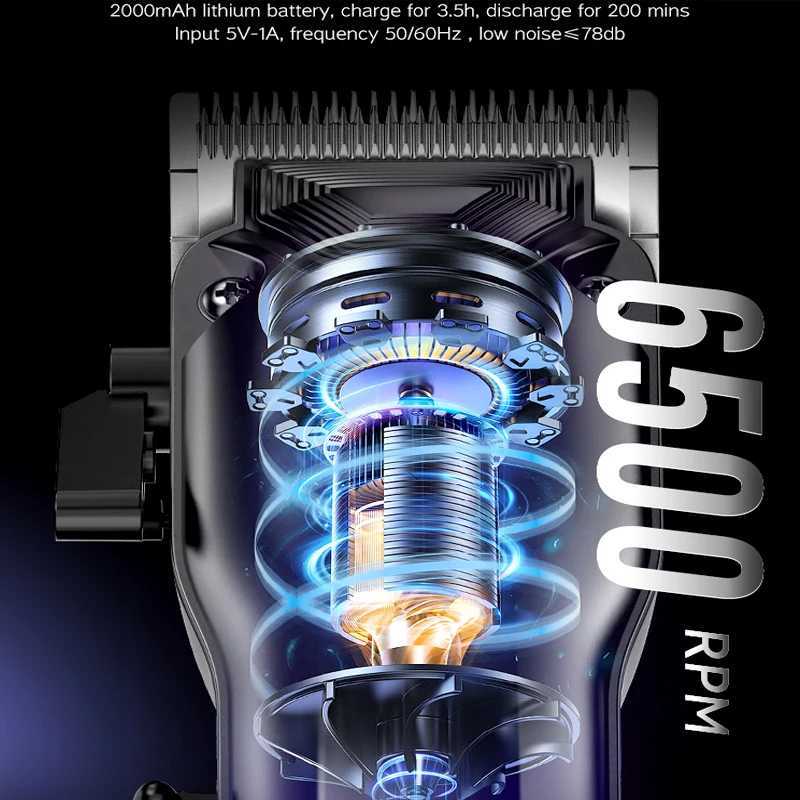 Kemei Mens Hair Clipper Electric Professional Cordless Hair Trimmer USB Rechargeable Hair Clippers With LCD Display KM2272 R250926