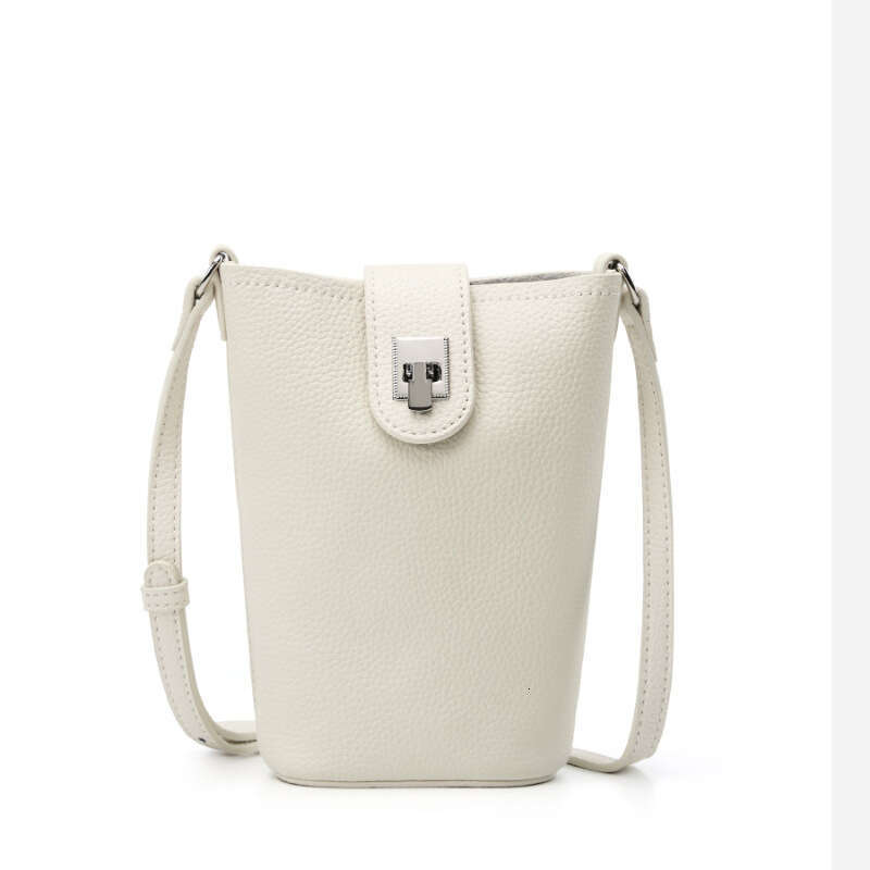 Luxury bag Top Layer Cowhide Single Shoulder Crossbody Phone Women Versatile New Genuine Leather Vertical Casual Small Bucket Bag