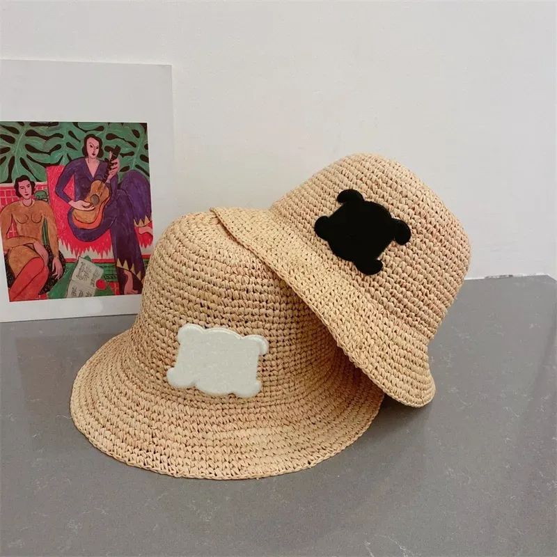 Bucket Hat Casual Unisex luxury Caps Designer Reversible Visors versatile cap summer Cowboy sun hat seaside beach sportsstraw hats knitted weave a straw hat