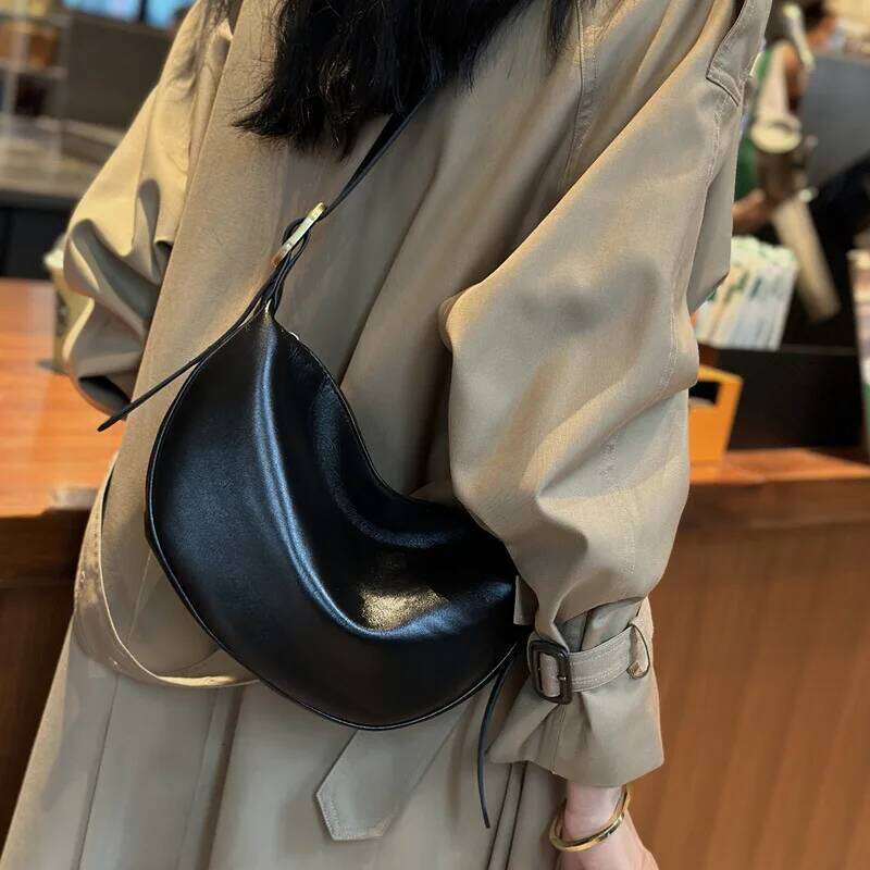 Leather Armpit Dumpling Vintage Commuter Cowhide Shoulder Crossbody Bag Women's Saddle Purses And Handbags suotong2509