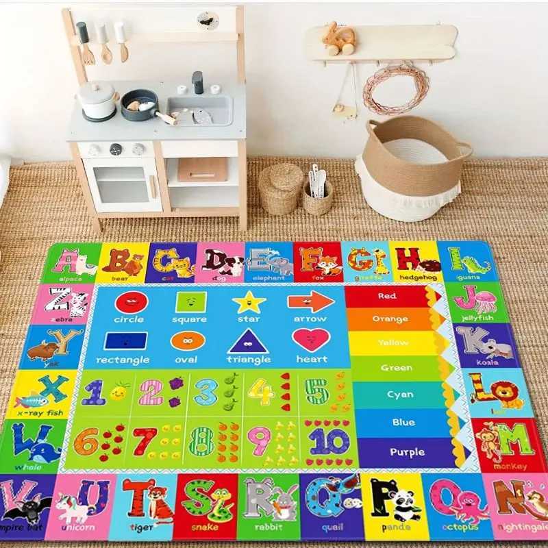 Funny Educational Printed Carpet for Kids Bedroom Decor Letters Numbers Floor Mat Nonslip Home Living Room Area Rugs Doormat C250926