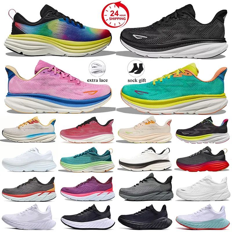 2025 Top Quality Bondi 8 Designer Running shoes Clifton 9 for Women Men Triple Black White Pink orange Jogging Walking Outdoor Sports Sneakers