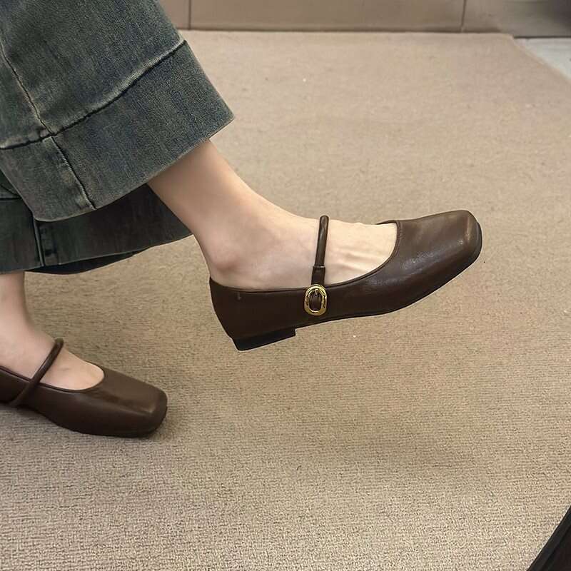 2025 Dress Designer Shoe French Style Gentle Single Evening Flat New Spring Small Leather Mary Jane Women Shoes