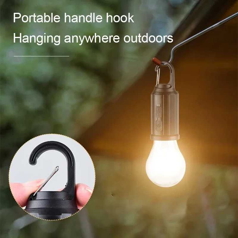 Outdoor USB Rechargeable LED Lamp Bulbs High Brightness Emergency Light Hook Up Camping Fishing Portable Lantern Night Lights C250925