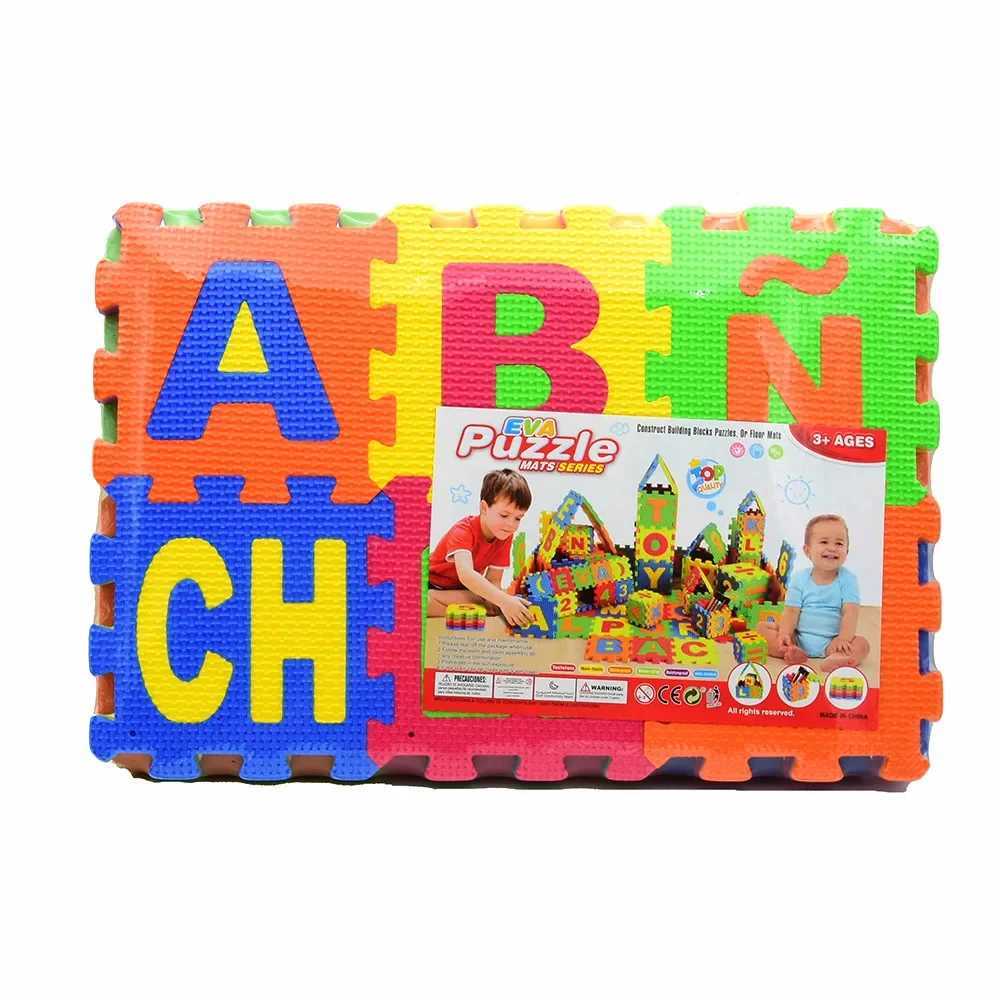 36pcspack 14cm Big Mats Children EVA Foam Spanish Alphabet Letters Numbers Floor Soft Baby Mat 3D Puzzle Kids Educational Toys C250926