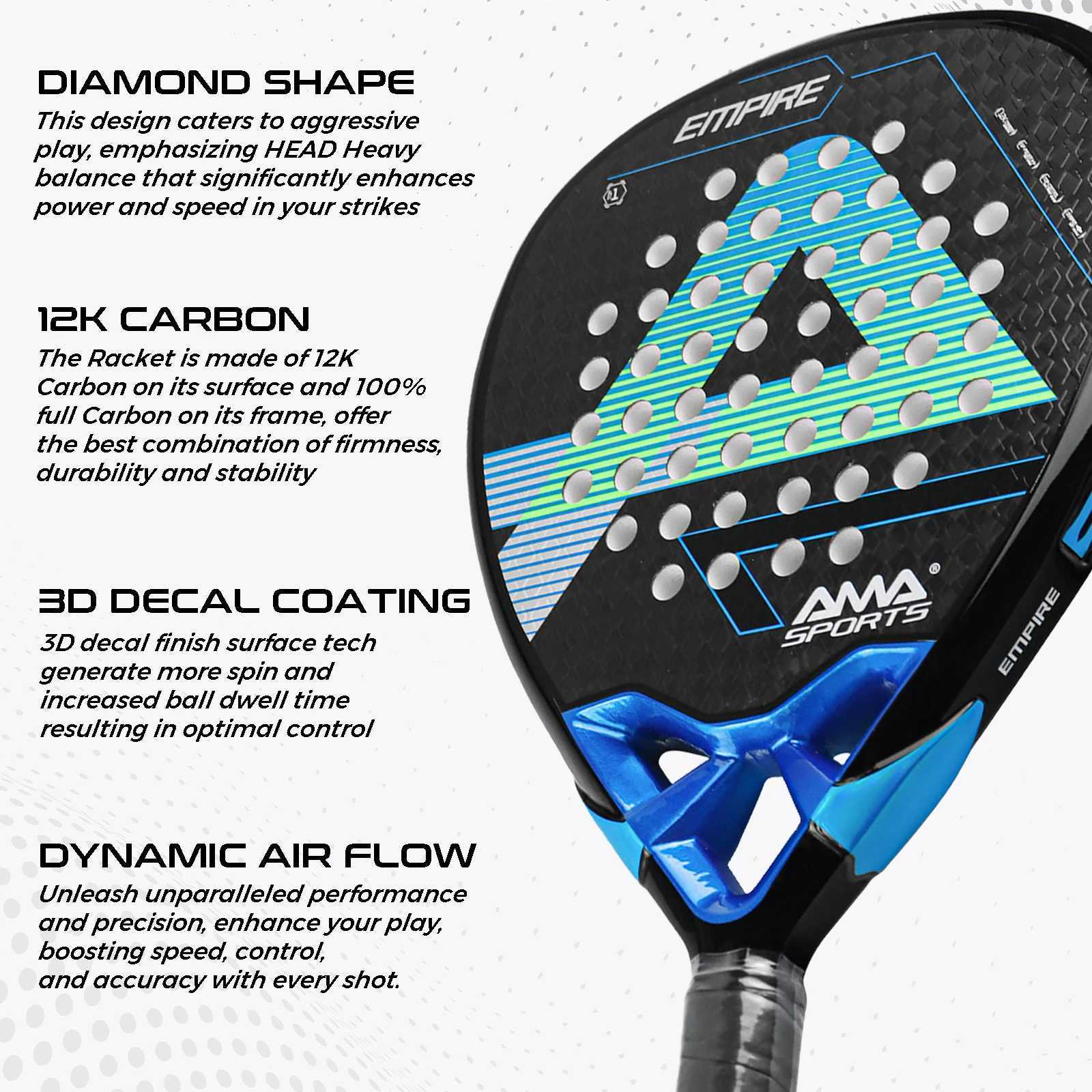 Padel Racket 12K Carbon Fiber Surface with EVA Memory Flex Foam Core Lightweight Padel Racquet with Bag POP Padel Tennis Rackets J250926