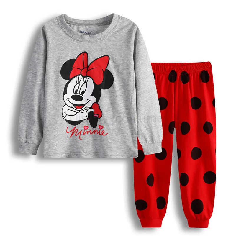 Disney 2024 Kids Pajamas Set Children Sleepwear Cartoon Mickey Minnie Mouse Pyjamas Pijamas Baby Boys Girl Cotton Nightwear Clothes Set H250926