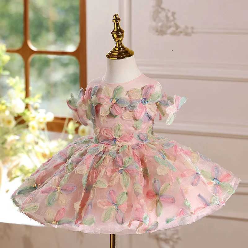 KLGFLD Flower children wedding childrens dress girls birthday party evening dress highend piano playing girls dress Z250926
