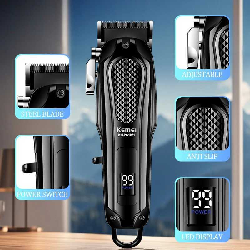 Kemei KMPG1071 Electric Hair Clipper UBS Rechargeable Cordless Beard Trimmer Men Powerful Electric Hair Clipper Trimming Tool R250926