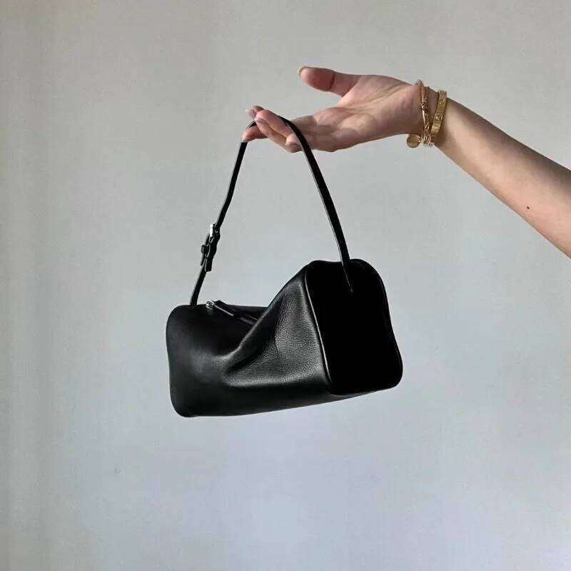 Niche Design Mini Suede Women's Pillow Genuine Leather Armpit Hobo Designer Square Pencil Pouch Clutch Tote Bag