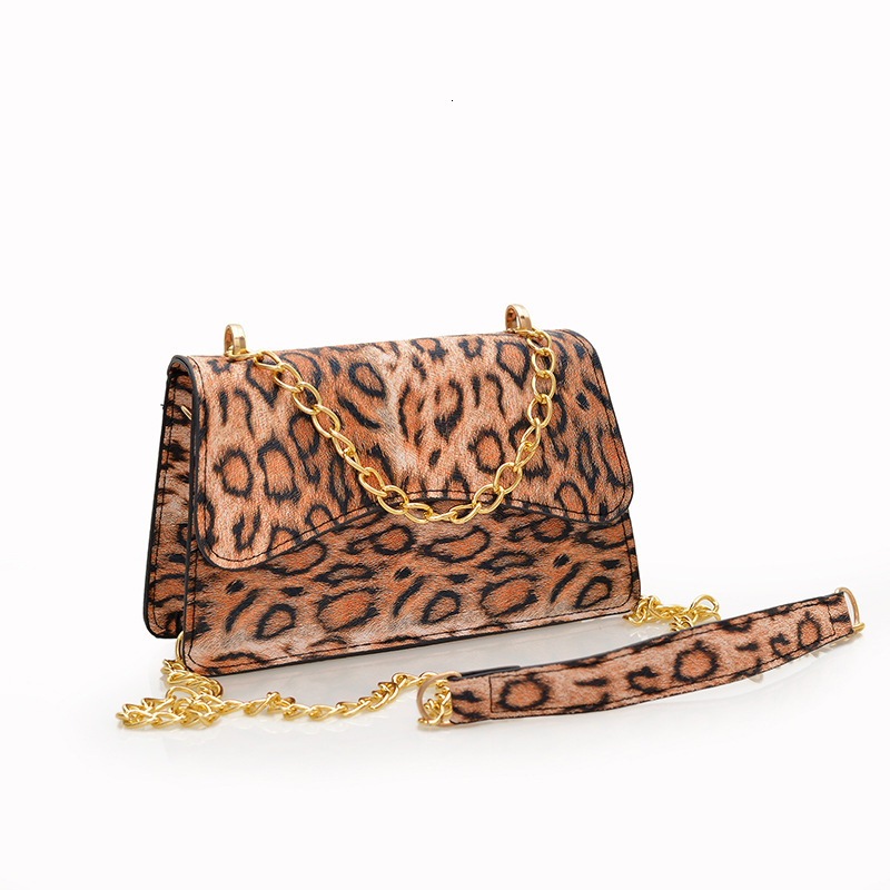 2025 Autumn/Winter New Light Luxury Chain clean Leopard Pattern Women's Small Square Bag Trendy Fashion Retro bag Women's Shoulder Bag Desig