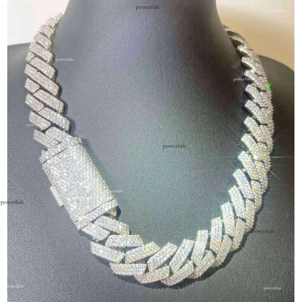 Heavy Hip Hop Necklace 20Mm 15Mm Iced Out Moissanite Dia Sier Cuban Link Chain For Men Free of charge delivery