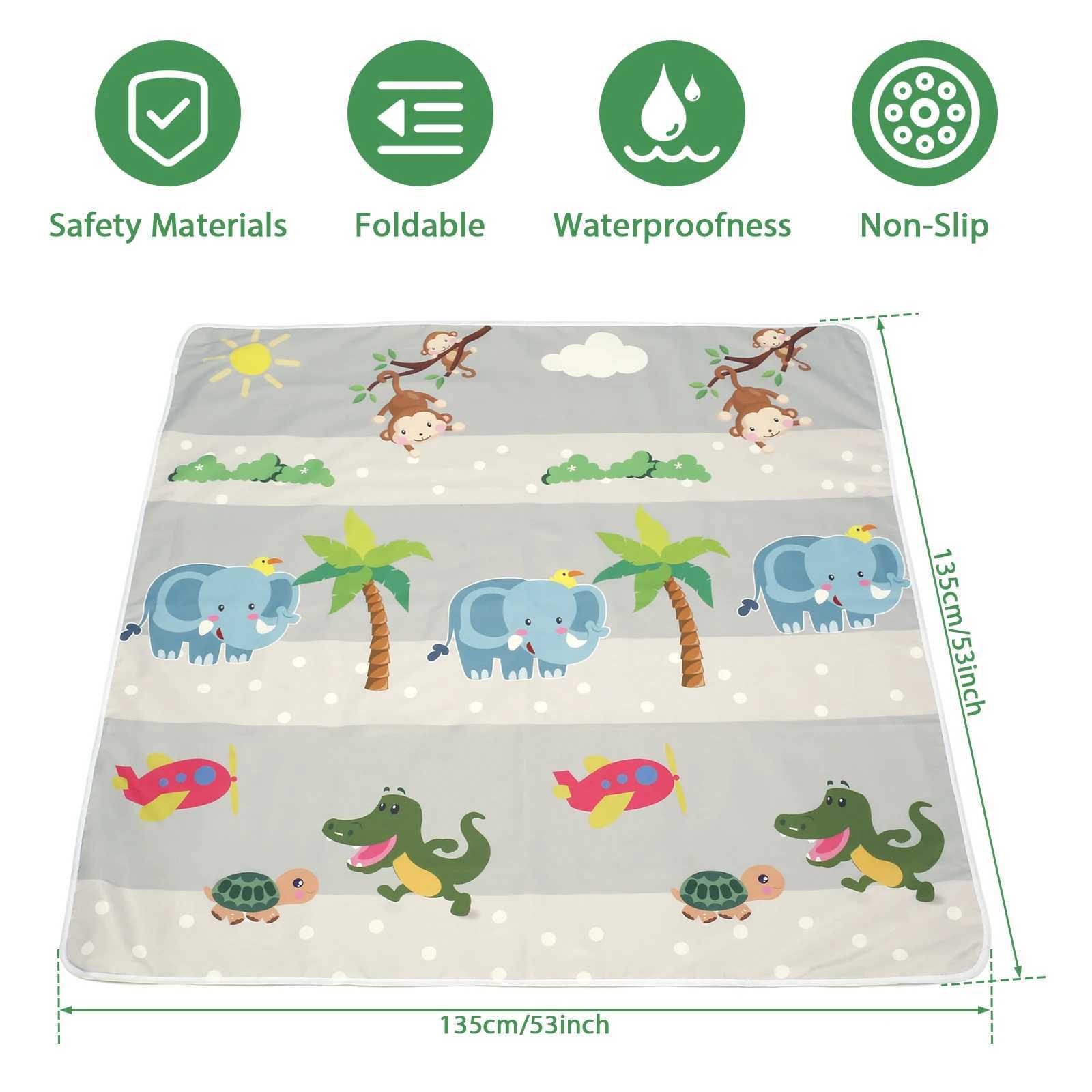 Baby Splat Mat for Under High Chair Anti Slip Washable Waterproof Floor Splash Mat Foldable Crawling Carpet Kid Game Baby Mat Y250926