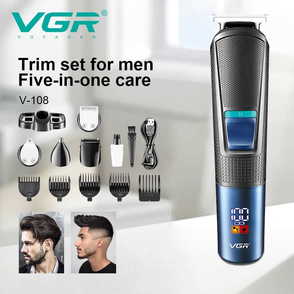 108 New Multifunctional Hair Clipper 5in1 Rechargeable Shaving Nose Sideburns Electric Trimmer For Men USB Multi functio R250926