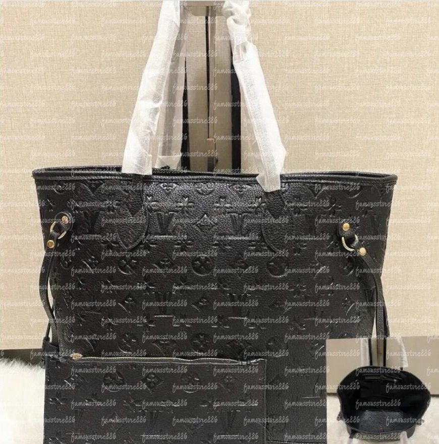 MM size 40156/M40995 Designer Bag Women Cross body 2pcs Set Embossed Flower Handbag Shoulder Bag Composite Ladies Clutch Tote Bag Female Coin Purse Designer Wallet