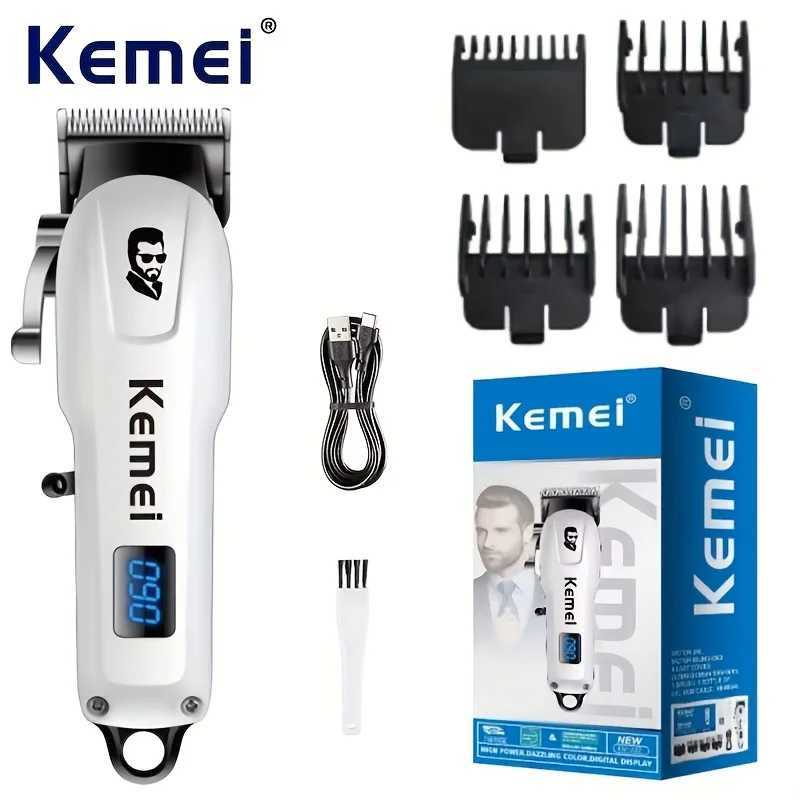 Kome KM232 Mini Professional Hair Trimmer USB Rechargeable Cordless Hair Clippers for Men LCD Display Haircut Machine R250926
