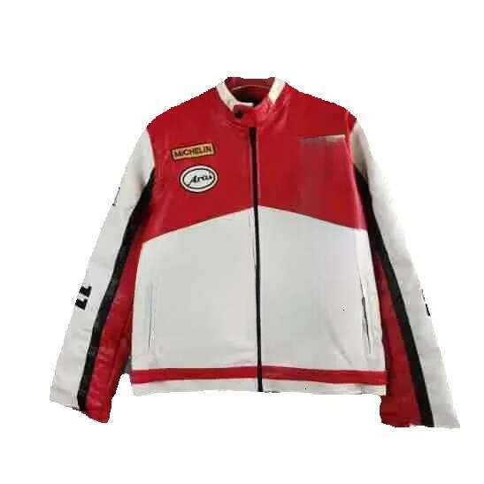 2025 new Mens jackets F1 PU leather jacket fully embroidered heavy-duty patchwork handmade Gothic punk retro style racing motorcycle Windpro