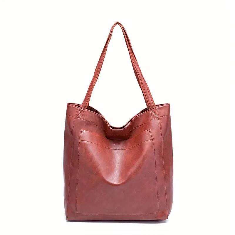 Fashion Tote Commuter Women Bags Soft Handbag Purse Shoulder Bag With Pockets Retro Waxed Leather Large Capacity Suotong2509