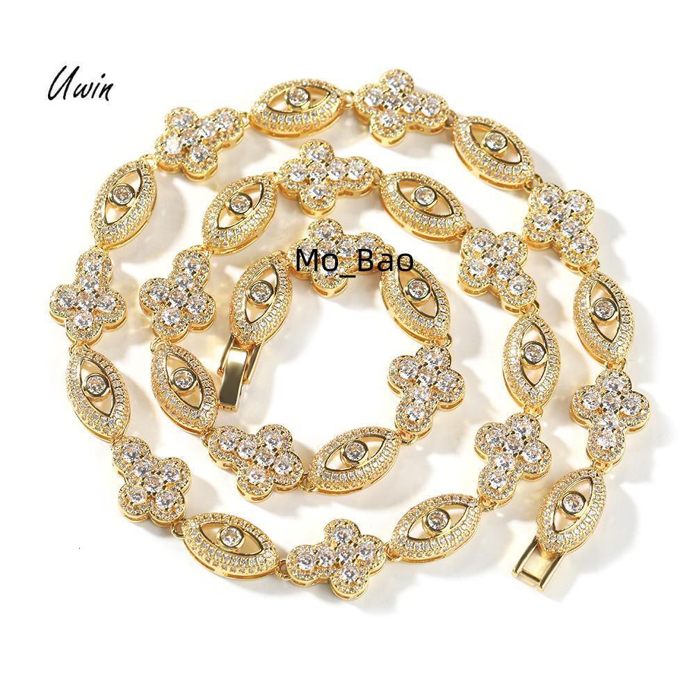 Trendy Eyes Cross Necklace Unique Designer Hiphop Women Man 18K Gold Plated Jewelry