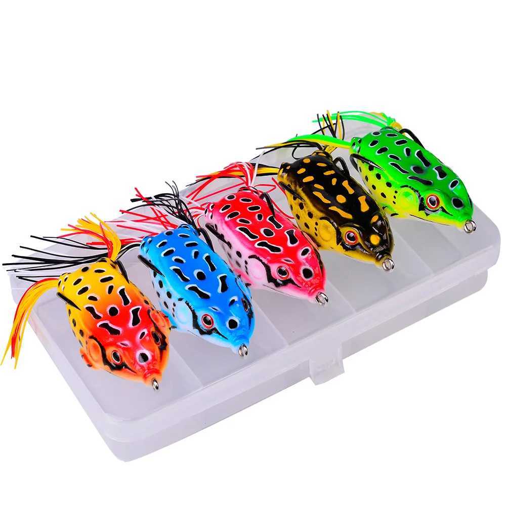 2 Pcs 5g 9g 13g 175g Frog Lure Soft Tube Bait Plastic Fishing Lure with Fishing Hooks Topwater Ray Frog Artificial 3D Eyes W250926