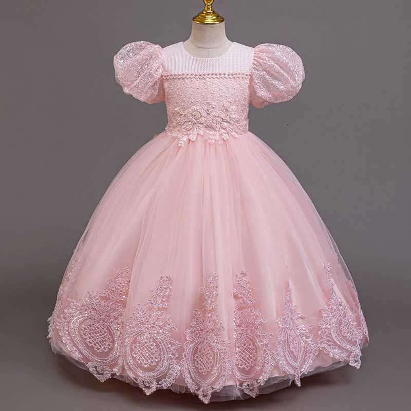 412 year old girls dresses and dresses at banquets and dresses elegant girls model catwalk lace dresses children Christmas cost Z250926