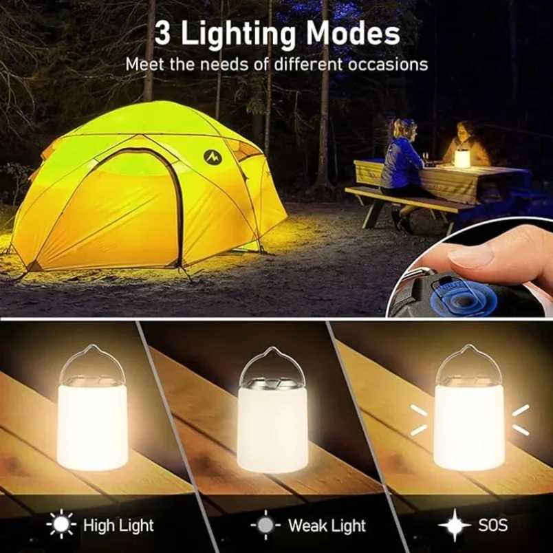 3 types of lighting USB Rechargeable LED Camping Lights Outdoor Camping BBQ Tents Hanging Lantern Emergency Power Bank LT061 C250925