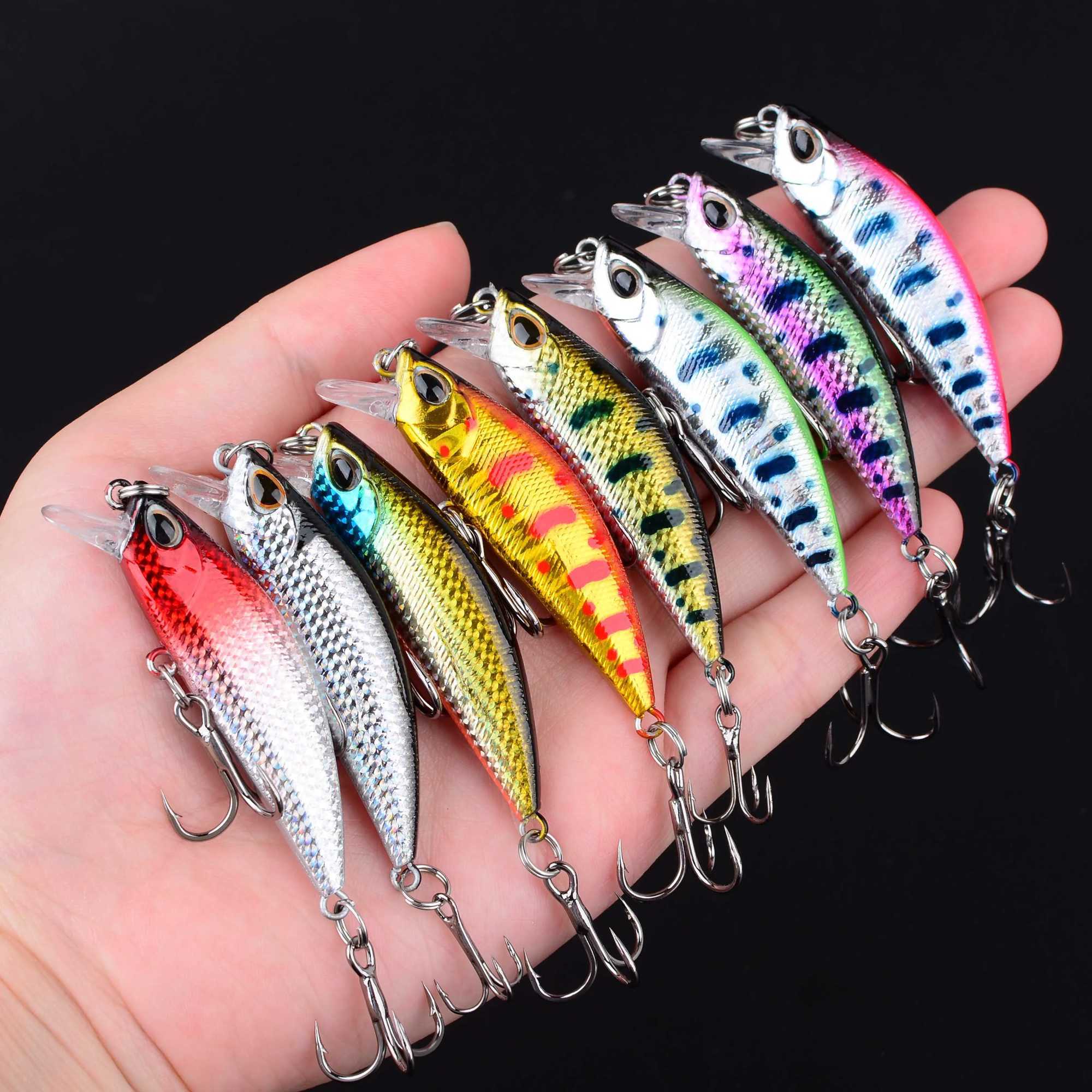 8PCS Fishing Lure Minnow Wobbr fional Baits Crankbait Carp Fishing W250926