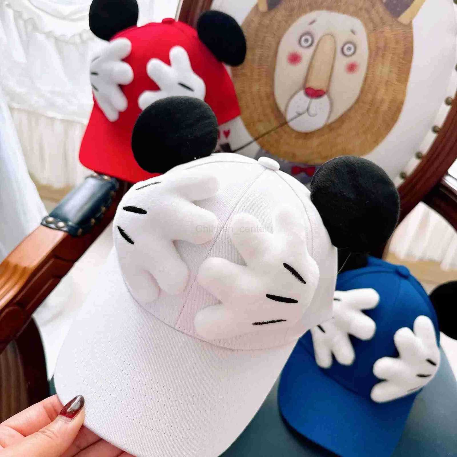Disney 2025 Pure Cotton Parentchild Baseball Caps Childrens Sun Hats for Outings Cartoon Bigeared Baseball Caps for Boys and Girls H250926