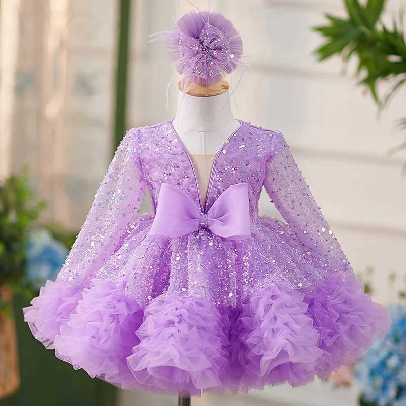 New Girl Purple Princess Dress Gorgeous and Elegant Birthday Party Prom Evening Dress Host Model Walk Show Performance Dress Z250926