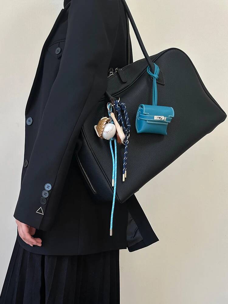 Bla Leather Large Capaci Tote Women's 2025 New mat High-End Single oulder Boston Bag Casual Sle