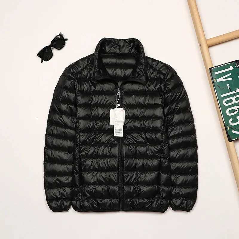 Autumn and Winter New 2025 Mens Lightweight Down Jacket Stand Collar Plus Size Youth Ultrathin Portable Down Short Coat W250926