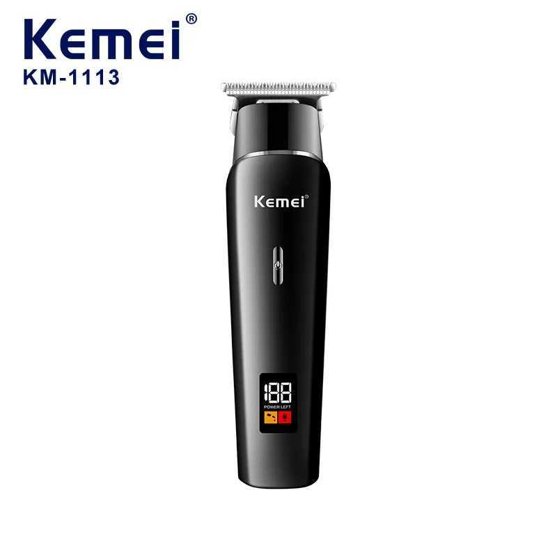 Kemei KM1113 LED Barber Machines Rechargeable Hair Trimmer USB Low Noise Professional Cordless Portable Mens Hair Cut Clipper R250926