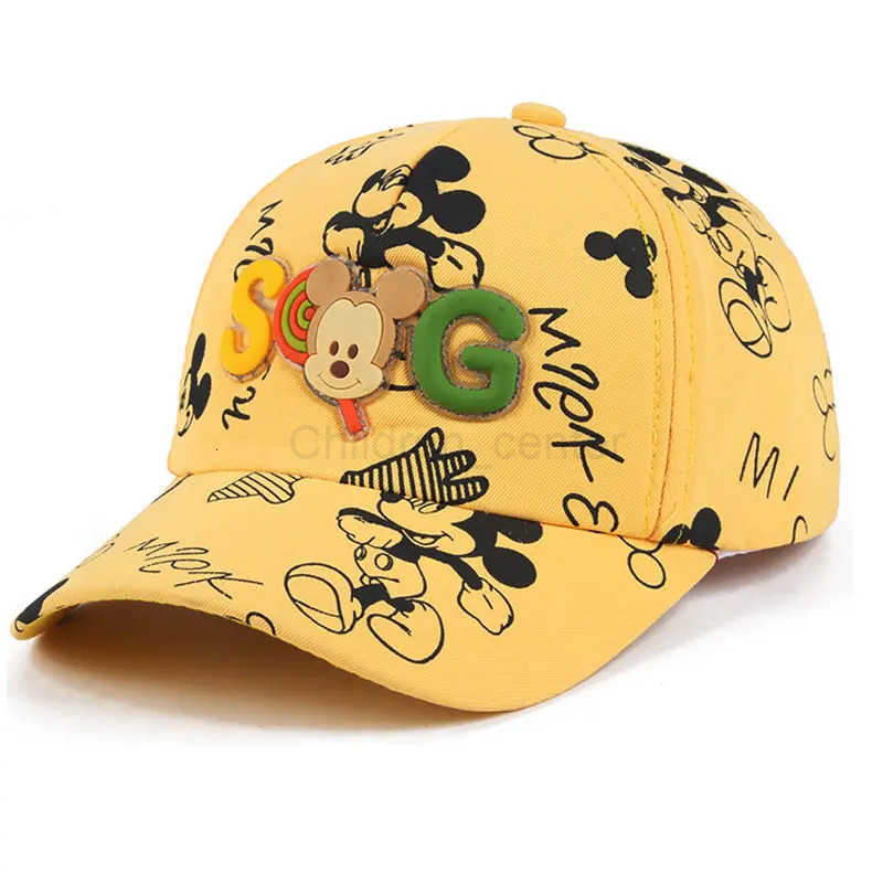 Disney Creative Mickey childrens cute cartoon print pattern fashion and versatile portable sunshade baseball cap when going out H250926