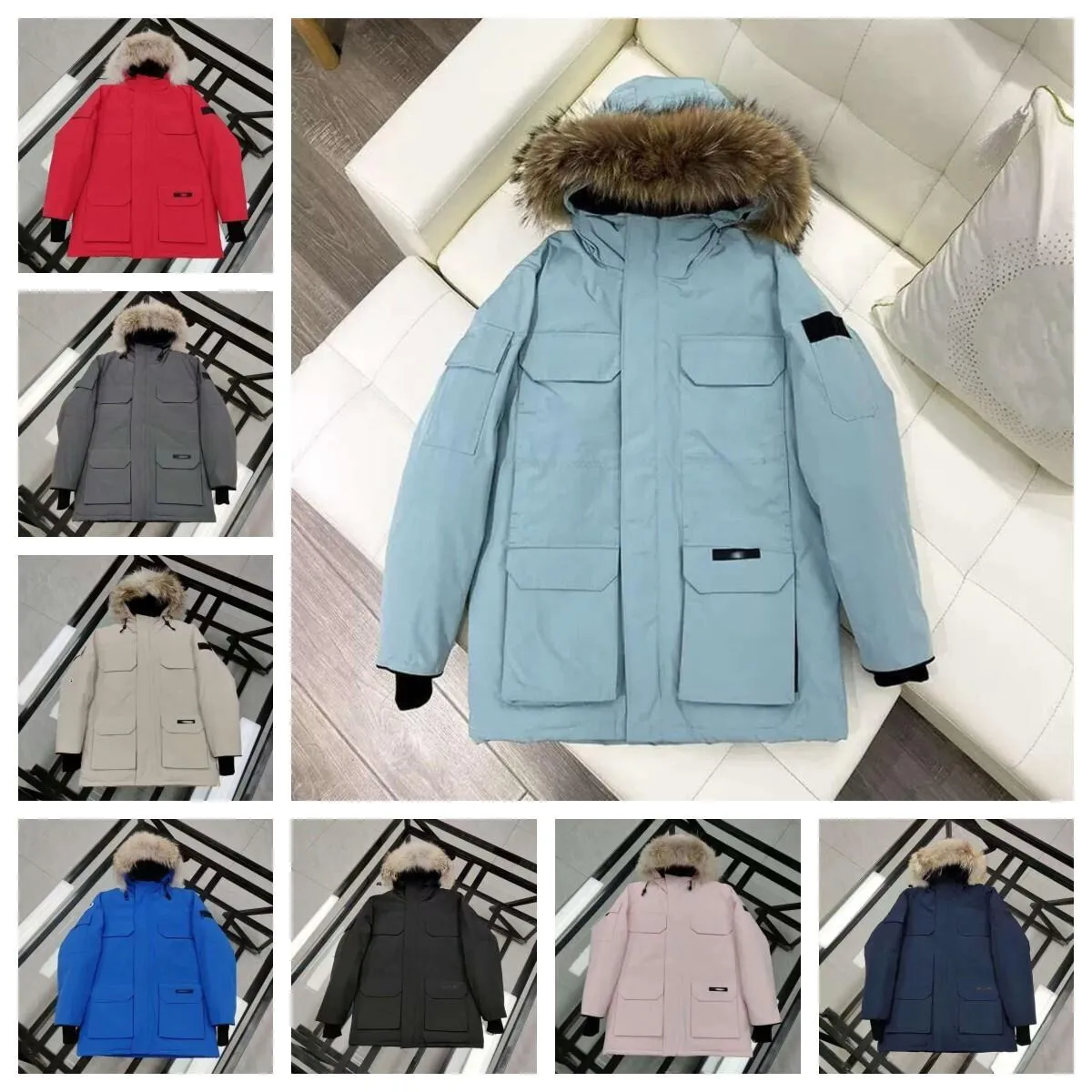 25ss 10A 90%Cotton Mens Down Canada Jacket Goosecoats Veste Homme Outdoor Winter Jassen Outerwear Big Fur Hooded Fourrure Manteau Down Candian Jacket Coat Hiver 589