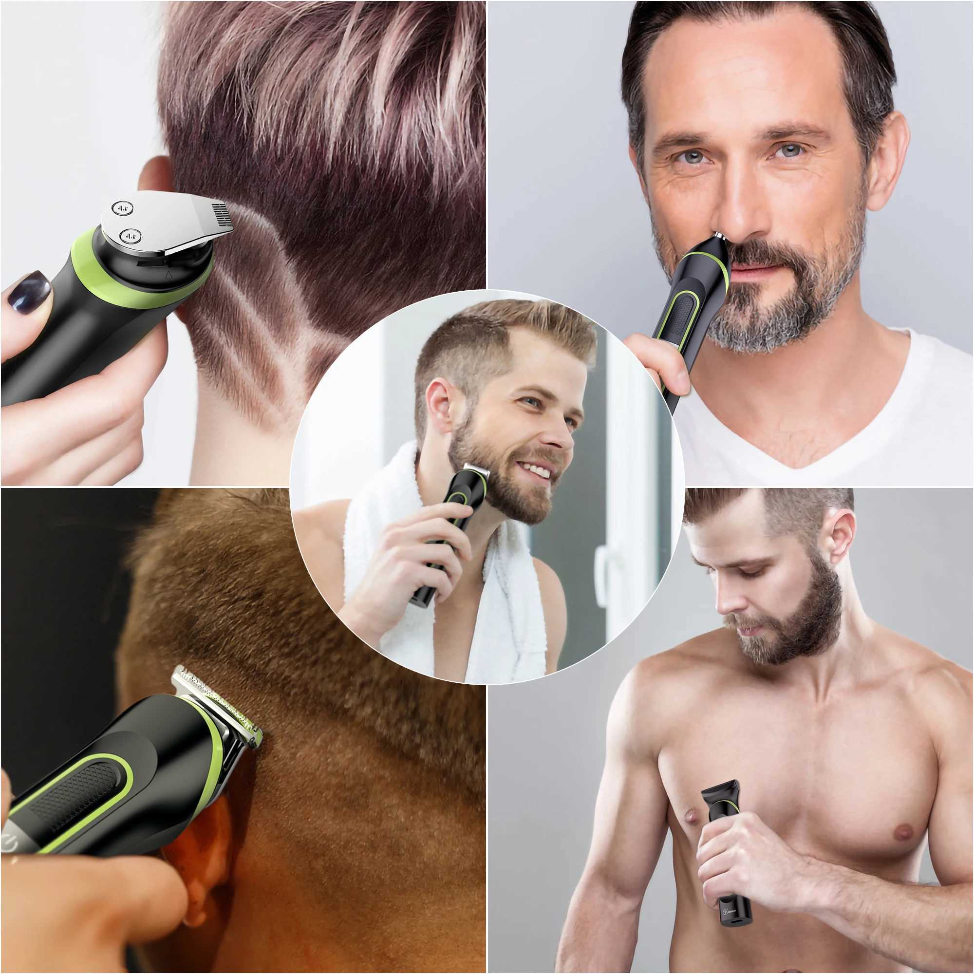 Hatteker Hair Clipper USB Rechargeable Trimmer ium Ceramic Blade LCD Professional Strong Power Salon Hair Cutting Machine R250926