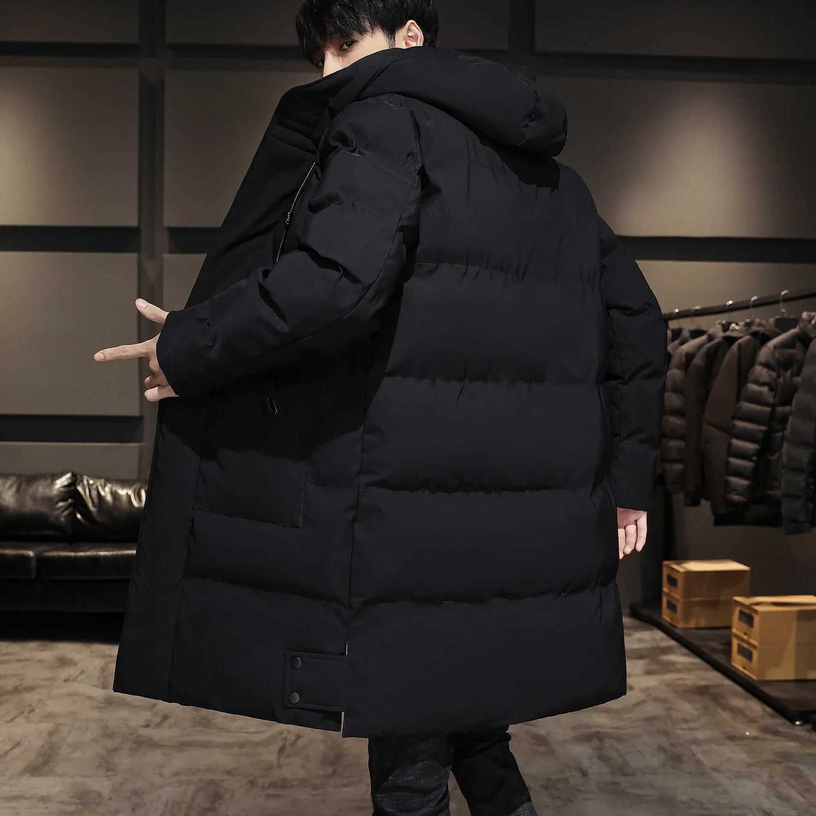 8XL 7XL Mens High Quality Hooded Jacket Black Fashion Winter Jacket Men Brand Clothing New Parka Men Thick Warm Long Coats W250926