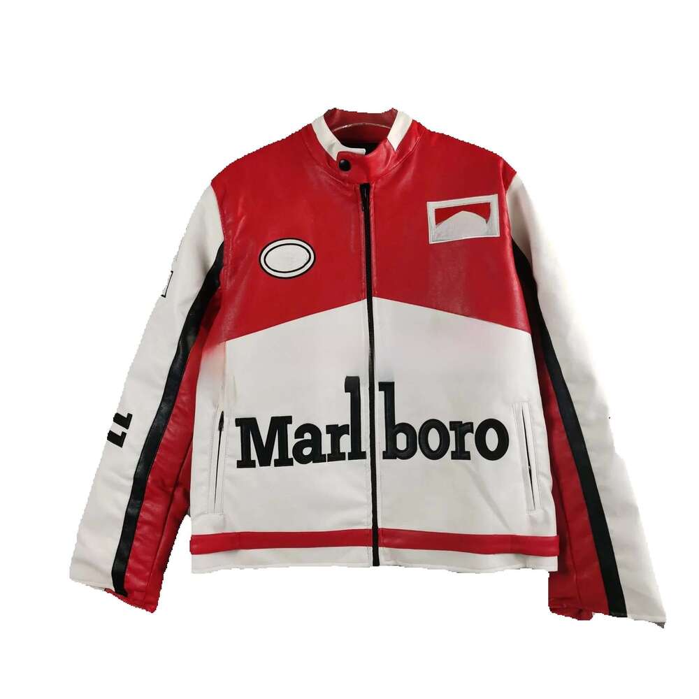 2025 new Mens jackets F1 PU leather jacket fully embroidered heavy-duty patchwork handmade Gothic punk retro style racing motorcycle Windpro