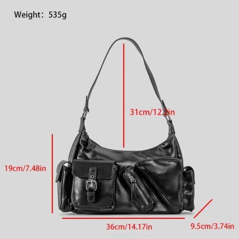 Women's Y2K New Locomotive Package Designer Handbags Purses Fashion Large Capacity Multiple Pockets Shoulder Underarm Bag