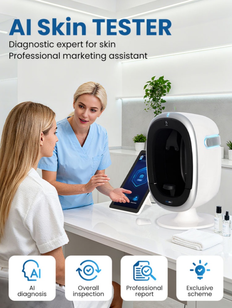 O1 Skin Analyzer Beauty SPA 15.6 Inch 3D Facial Skin Analyzer 8 Light Spectrum Skin Analysis Scanner Professional Device