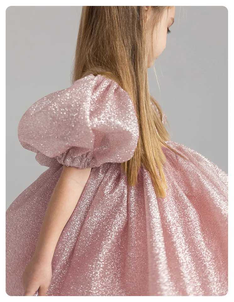 Elegant Puffy Luxury Girls Party Dresses Bowknot Evening Dress Flower Girl Princess Dress For Weddings Solid Bridesmaid Costume Z250926