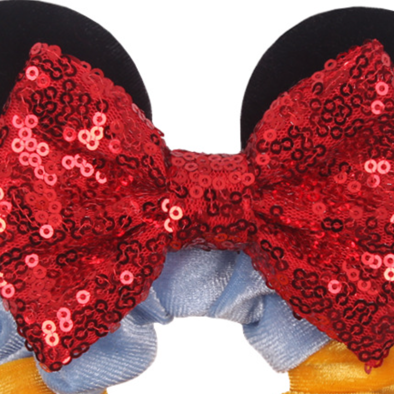 Disney girl Halloween hair accessory Mickey Christmas hair ring plus thickened velvet pig intestine hair ring elastic golden velvet hairband Halloween
