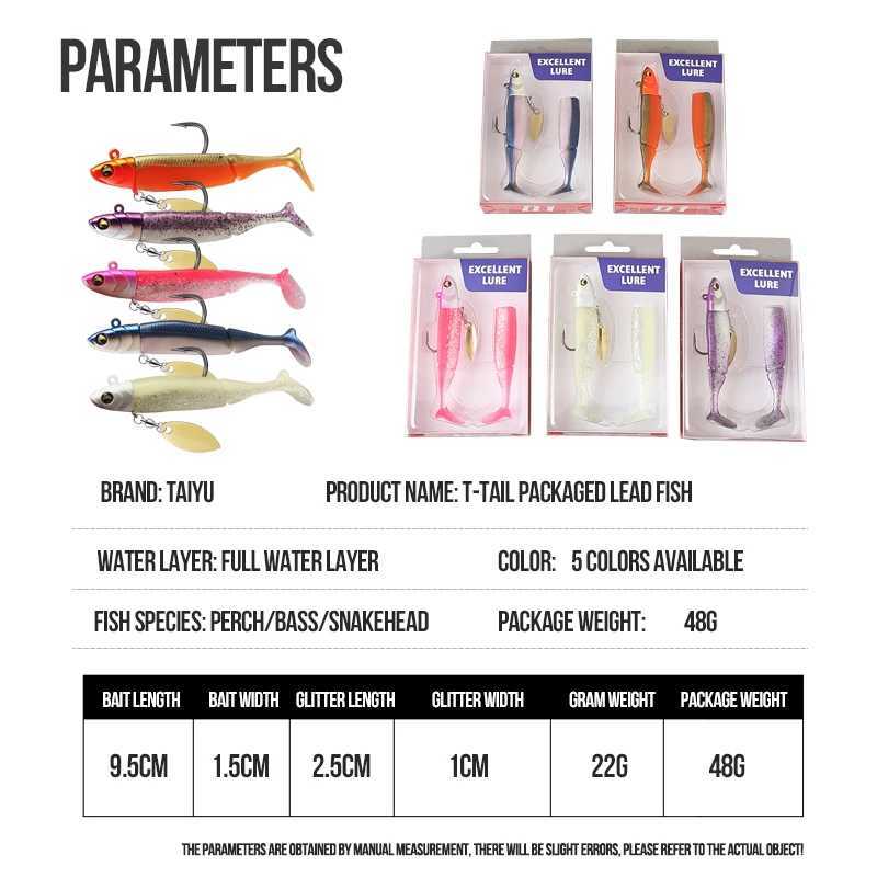 TAIYU Hot Sa 20g Jig Ttail Silicone Soft Lure Wobbr Metal Spinner Spoon Bait For Pike Trout Bass Fishing W250926