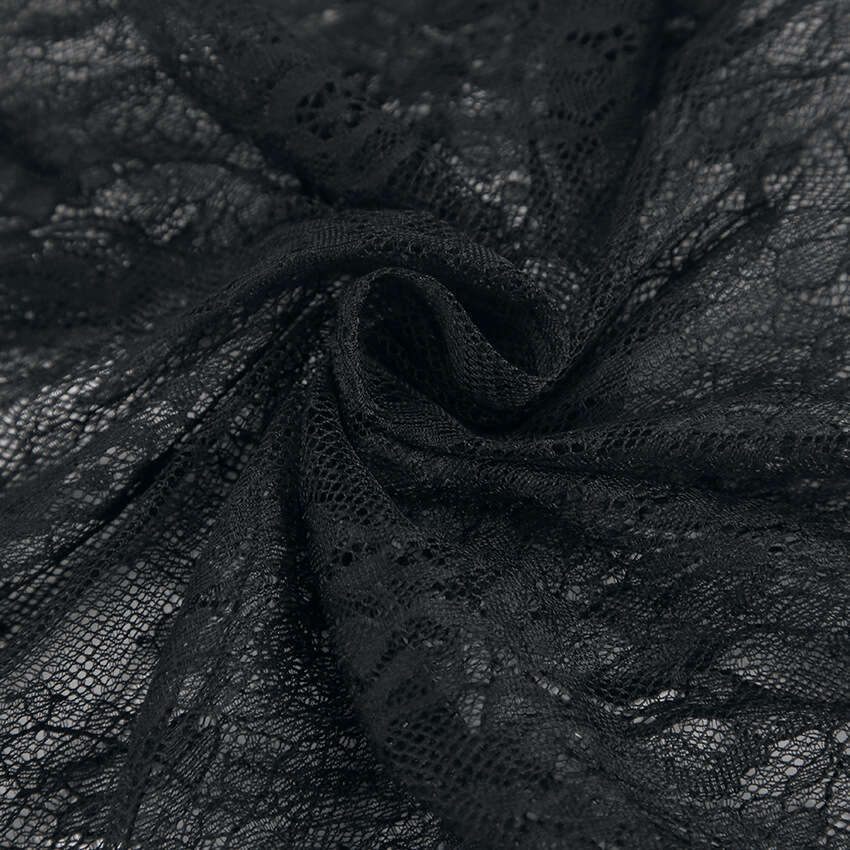 Black Sexy Sheer Brocade Lace Asymmetric Slit 2025 Autumn Fashion New Long Dress for Women