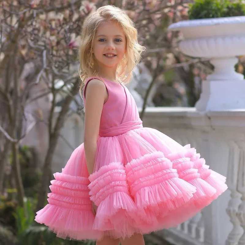 Summer Kids Party Dresses For Girls Fluffy Birthday Princess Dress Pageant Formal Wedding Ball Gown Toddler Baby Girl Clothes Z250926